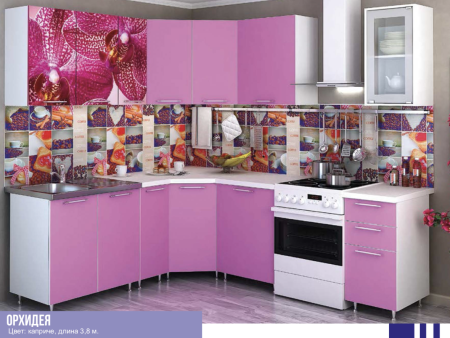 Кухонный Гарнитур Орхидея Угловая 3800 мм