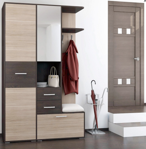 Прихожая Тина-1 Дуб Кантербери/Дуб Сонома (Ш-1300 × В-2116 × Г-446 мм)