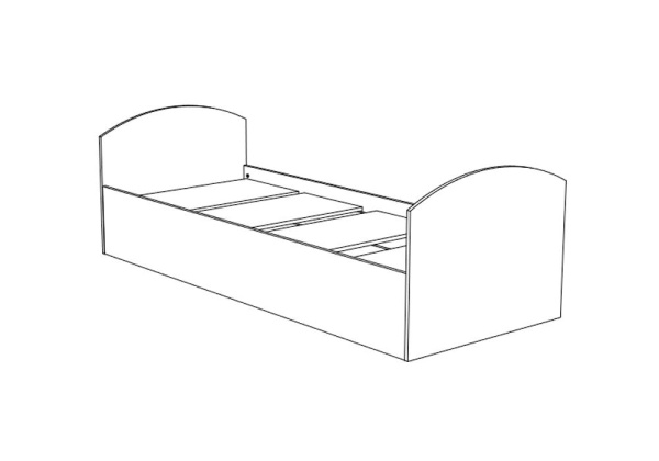 Кровать Юниор-2 сиреневый металлик / дуб беленый