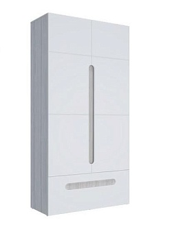 Шкаф 2х-Створчатый с Ящиком Палермо МДФ Ясень Шимо Светлый/ фасад Белый Глянец
